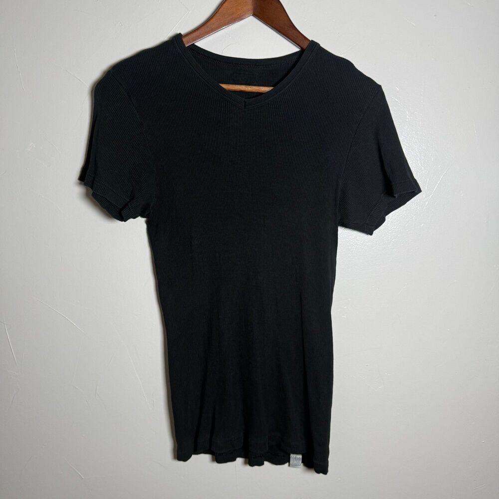 Dolce & Gabbana Intimo Black Ribbed Short Sleeve Shirt Womens Medium ? *FLAWS*